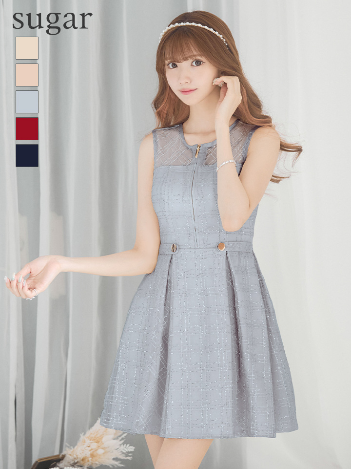 XSサイズあり【DEA./ディア】チェック柄/ 刺繍レース/ フロント