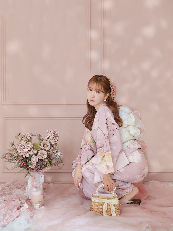 dita 朱鷺色の幻想牡丹 ピンク 浴衣 女性浴衣通販 専門店 Dita