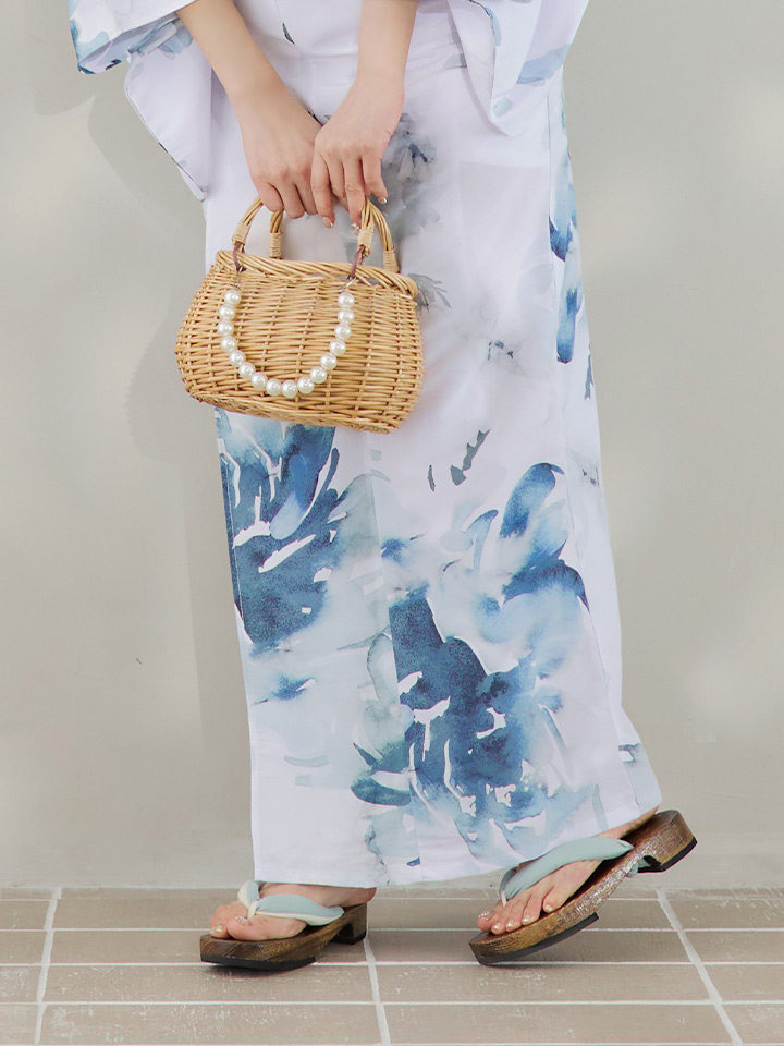 即日発送】グラデーションブルーグリーン浴衣【浴衣3点セット 浴衣/帯