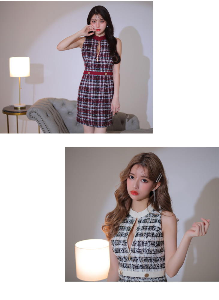 XSサイズあり【Glossy/グロッシー】フロントジッパー/ チェック柄