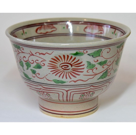 茶道具 安南 赤絵 茶碗 時代物 DT436 茶道具 安南 赤絵 茶碗 時代物 DT436