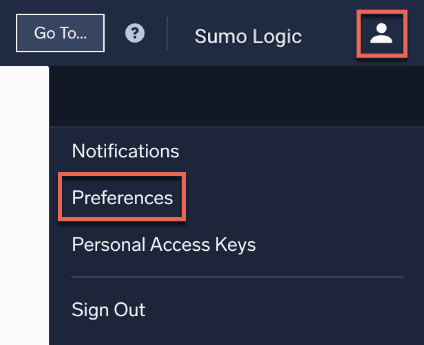 Setting Account Preferences and Credentials | Sumo Logic Docs
