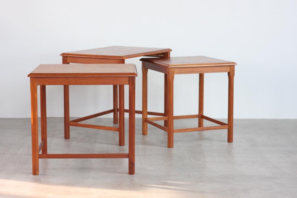 ビンテージ北欧家具/デンマーク製／チーク／ネストテーブル