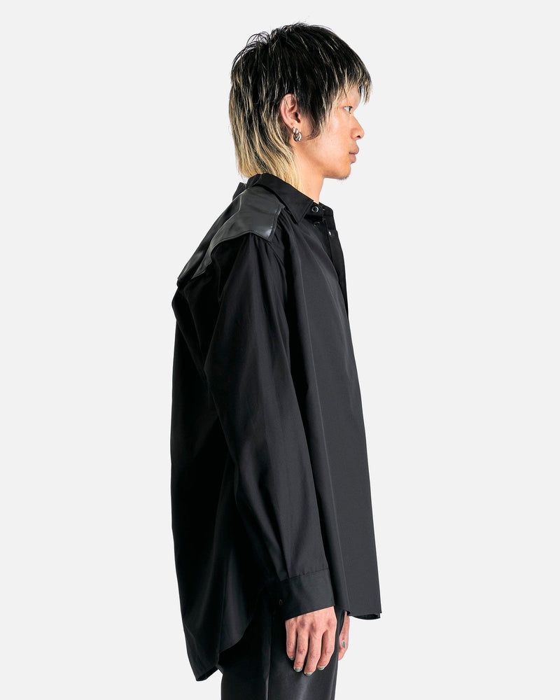 Gathered Panel Shirt in Black – SVRN