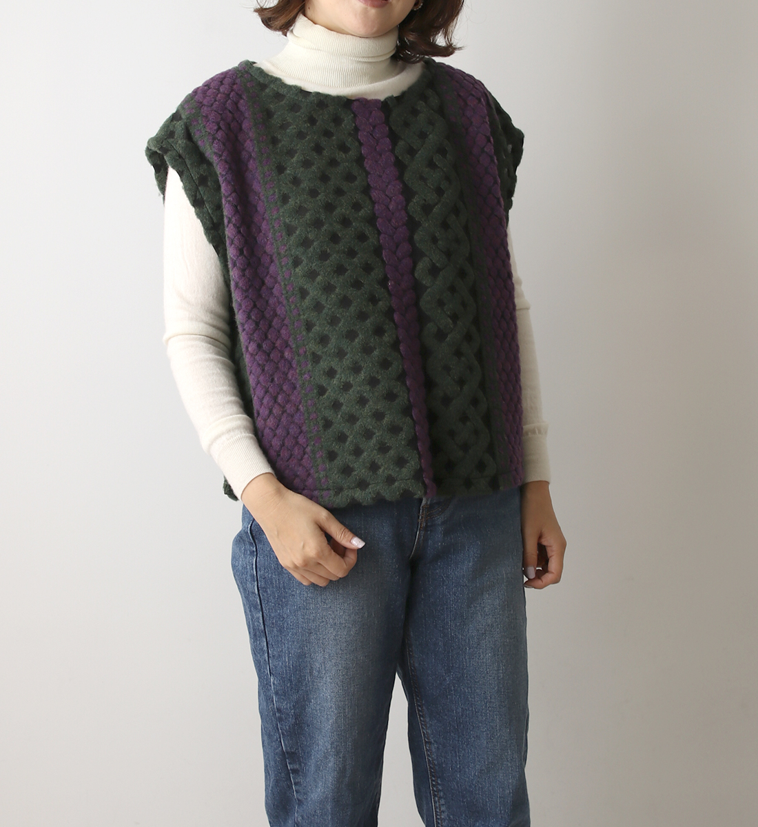 実物大型紙【No.9918】フレンチスリーブの ラウンドネックベスト