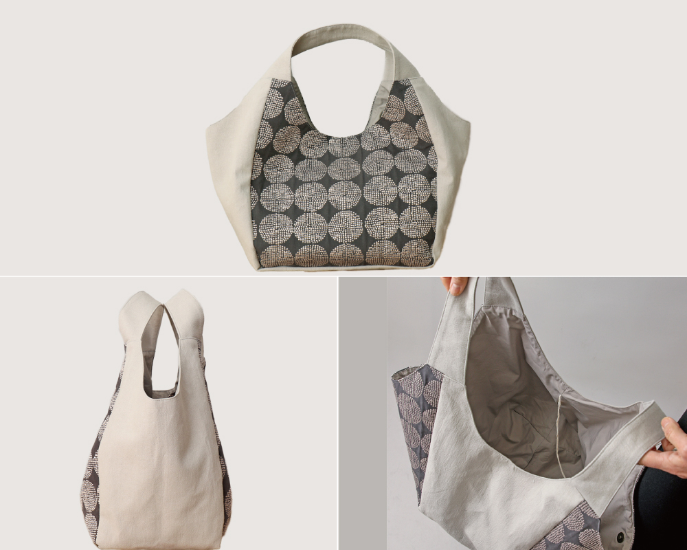 ☆KIKO Charcoal 広幅マチと手紐のたっぷりバッグ(M)キット [M便NG]の