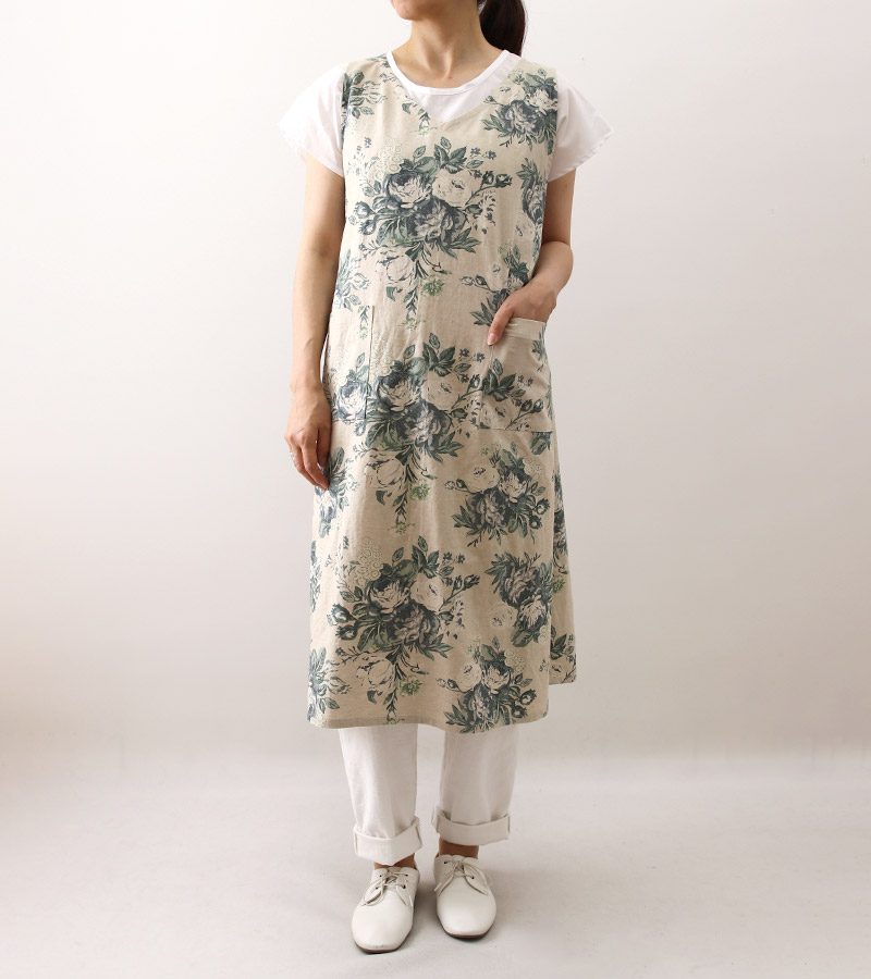 寸法図【NO.718】ジャンパースカート風の巻きエプロン [M便 0/1]の通販