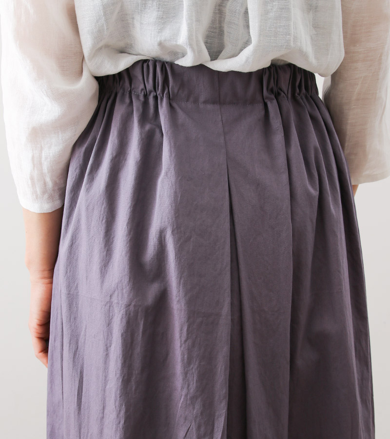 寸法図【NO.303】中心タックのゴムギャザースカート＜スゴラク＞ [M便