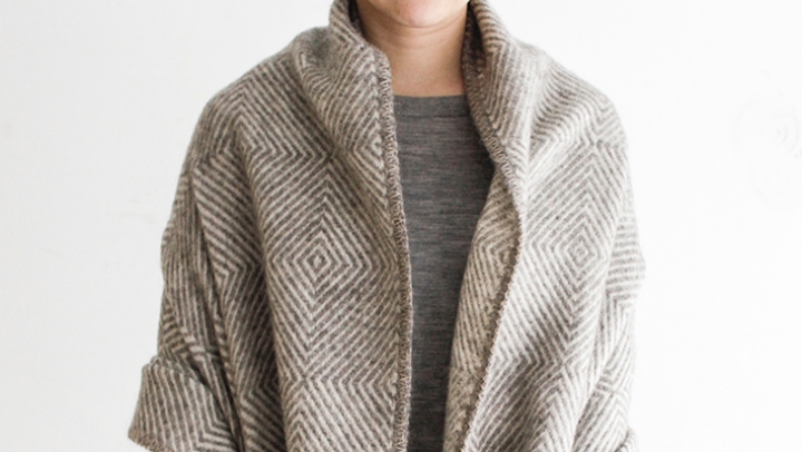 ラプアンカンクリ｜ポケットショール MARIA｜グレーホワイト