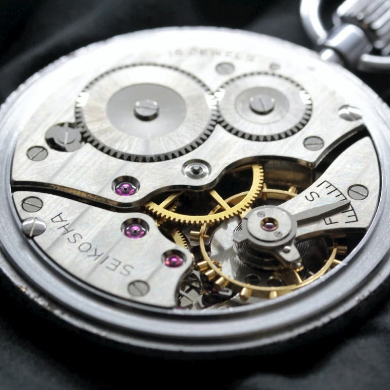 昭和の19セイコー鉄道時計/国鉄四国/15石/秒針止め機能/絶版時計