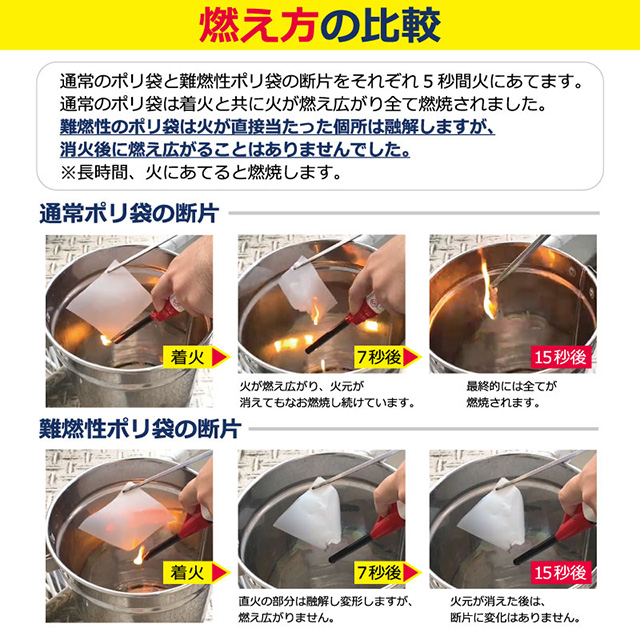 RF03 難燃性避難用ポリ袋 – 透明 – 厚み0.03mm – メーカー直販、業務用