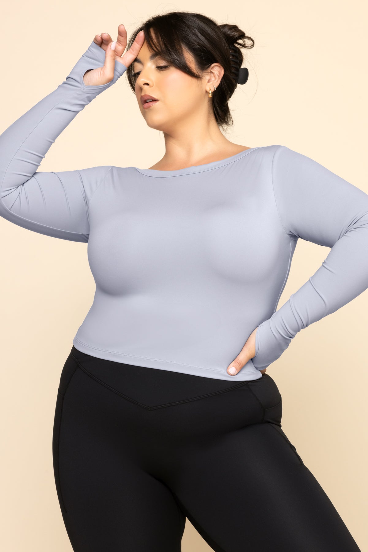 Your Favorite Reversible Long Sleeve Top (Cropped) - Country Blue