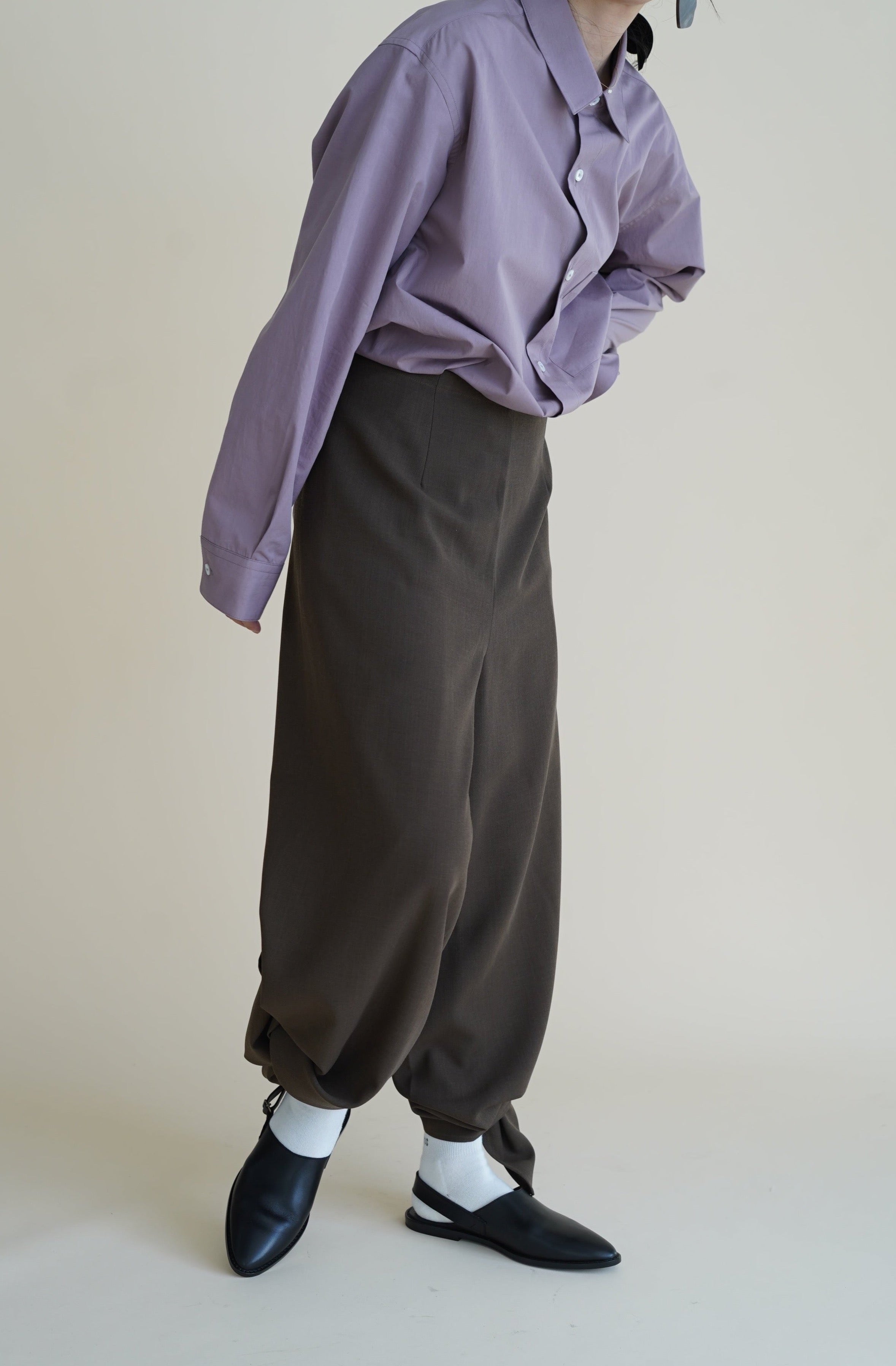 CRISTASEYA OVERSIZED CLASSIC COLLAR SHIRT – PORT