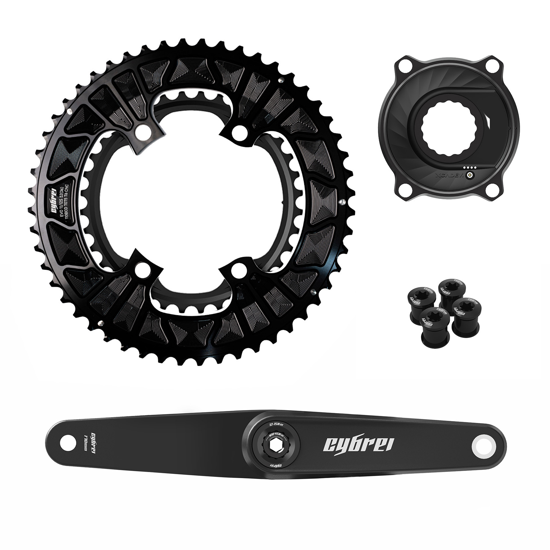 CYBREI Carbon Crankset – Aluminium Chainring w/ Xcadey Powermeter