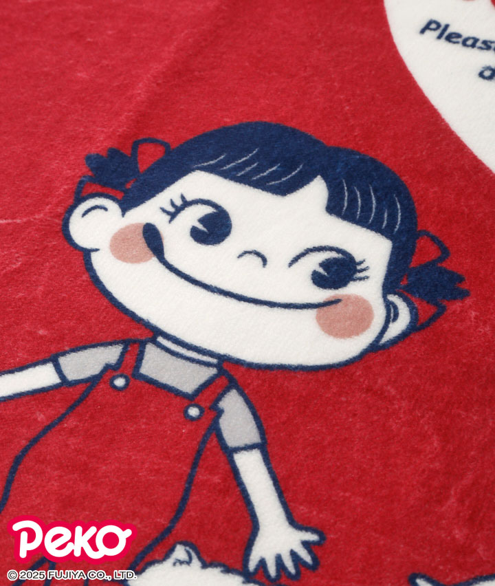 PEKO＆POKO】円形マット(60×60㎝ レッド): 寝具