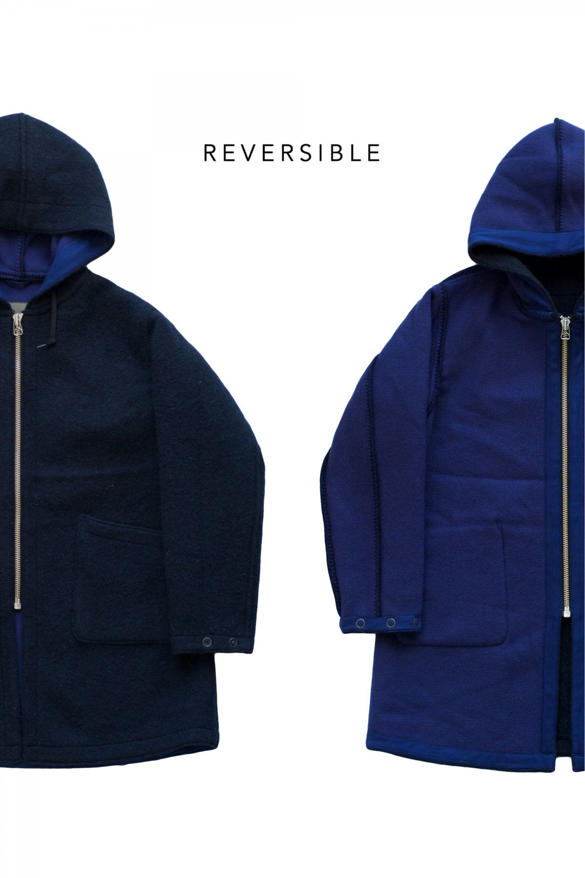 Nigel Cabourn - REVERSIBLE WARM UP COAT - NAVY – PHAETON