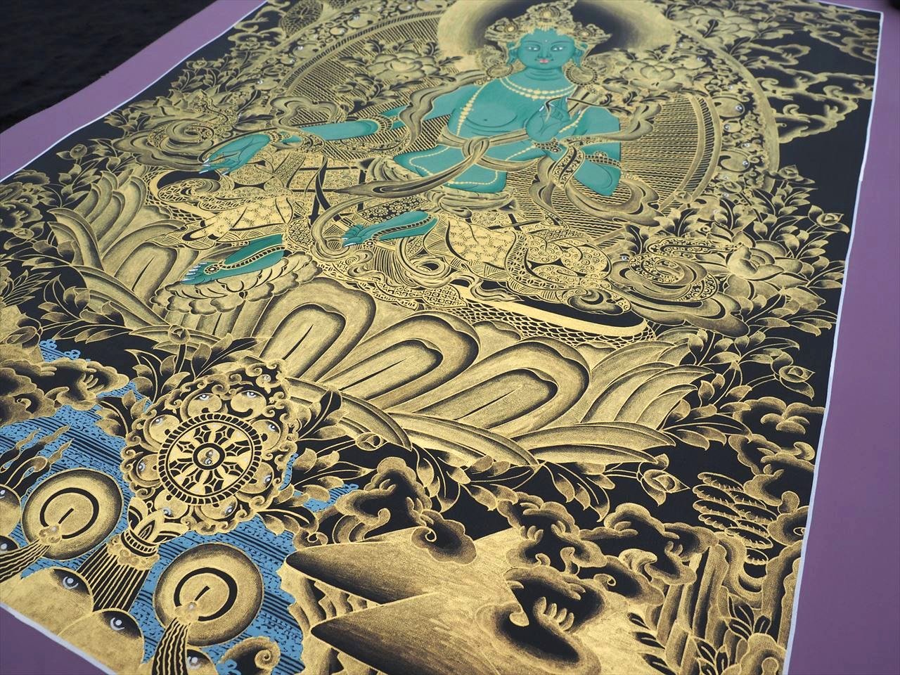 ◇現地より直送！職人による肉筆◇貴重な本物・曼荼羅（マンダラ