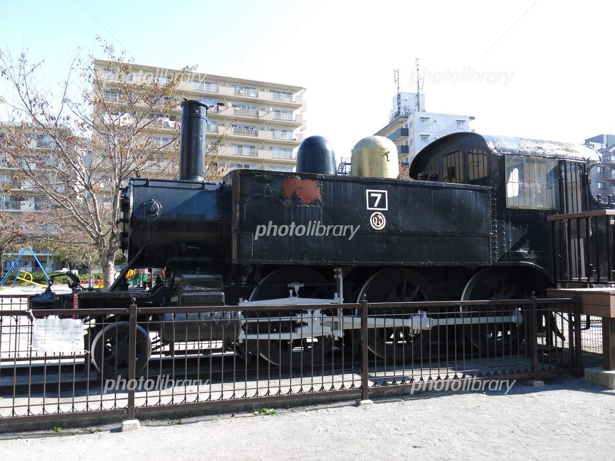品川区の東品川公園に静態保存されている西武鉄道7号蒸気機関車 写真