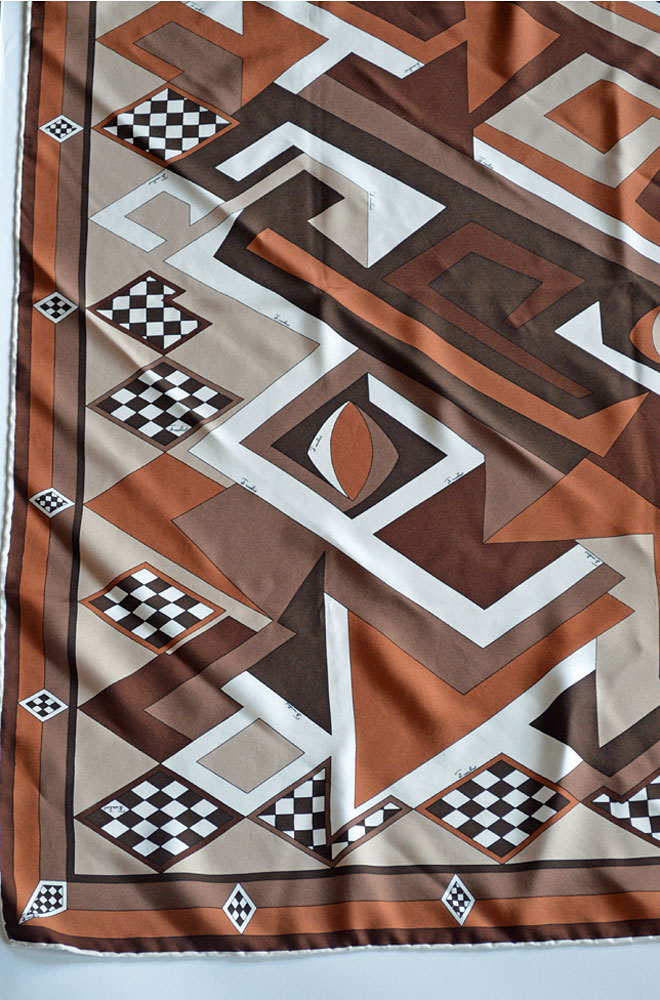 1970'S ヴィンテージエミリオプッチ スカーフ ジオメトリック柄