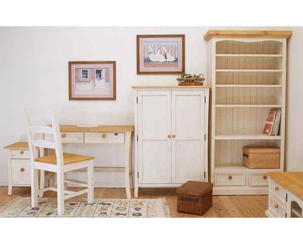 関家具 マム パイン無垢材ホワイト仕上げデスク フレンチカントリー