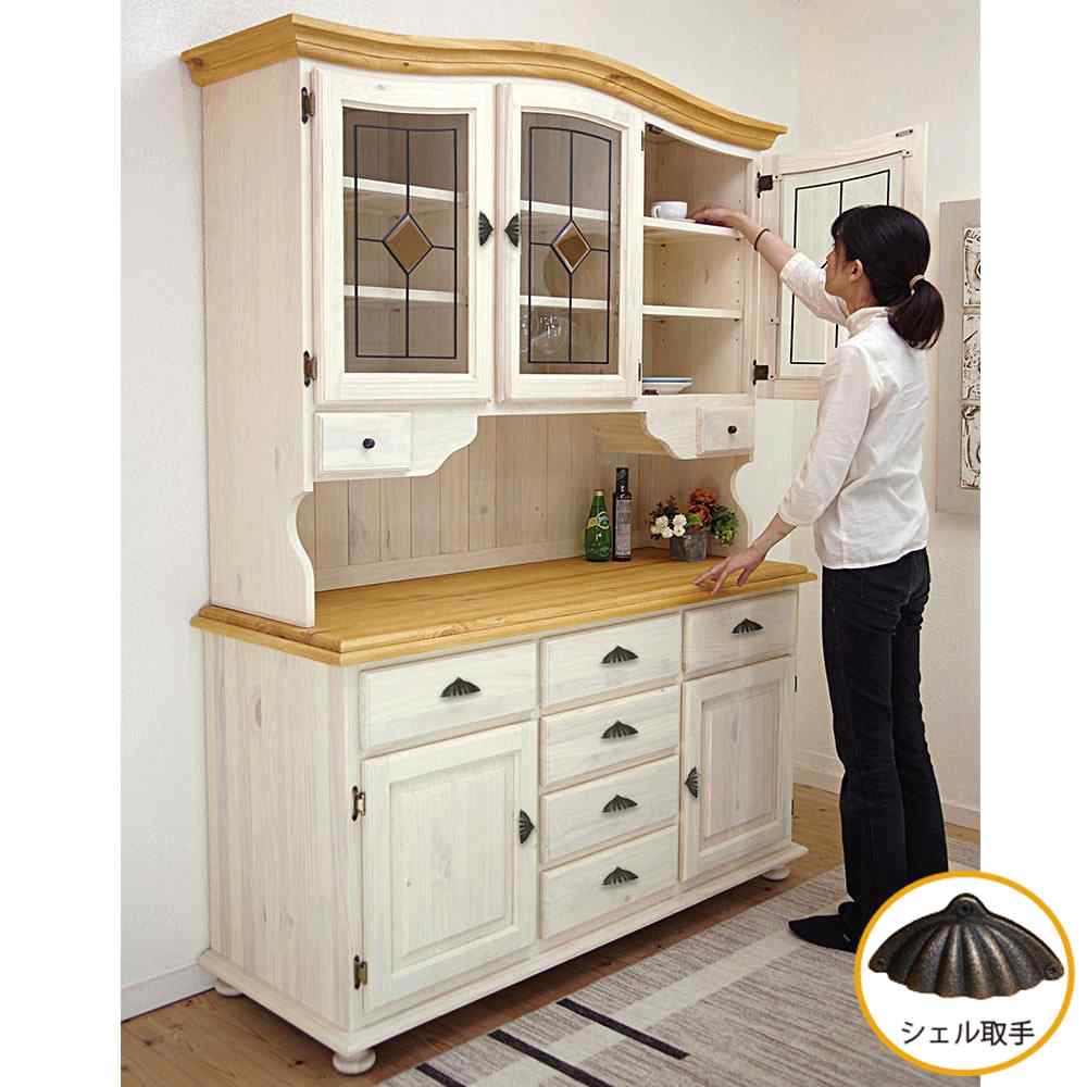 ナチュラルフレンチ食器棚｜ダイニングボード