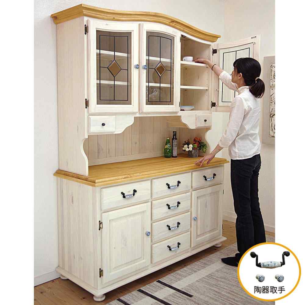 ナチュラルフレンチ食器棚｜ダイニングボード