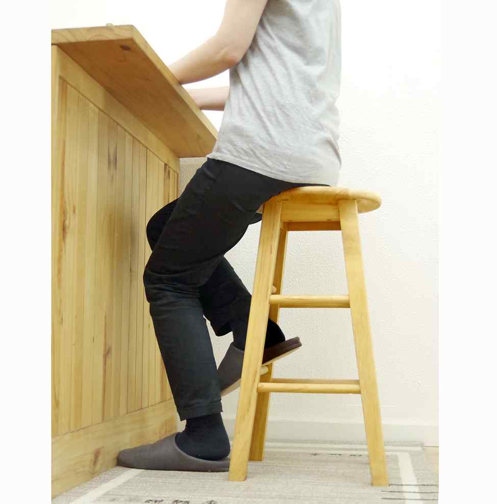 座面高60cmカントリースツール｜木製カウンターチェア｜パインファクトリー