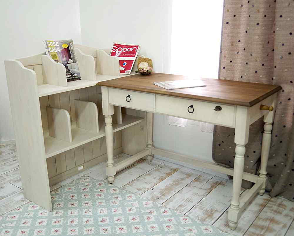 フレンチスタイル学習机｜フレンチシャビーデスク｜パインファクトリー