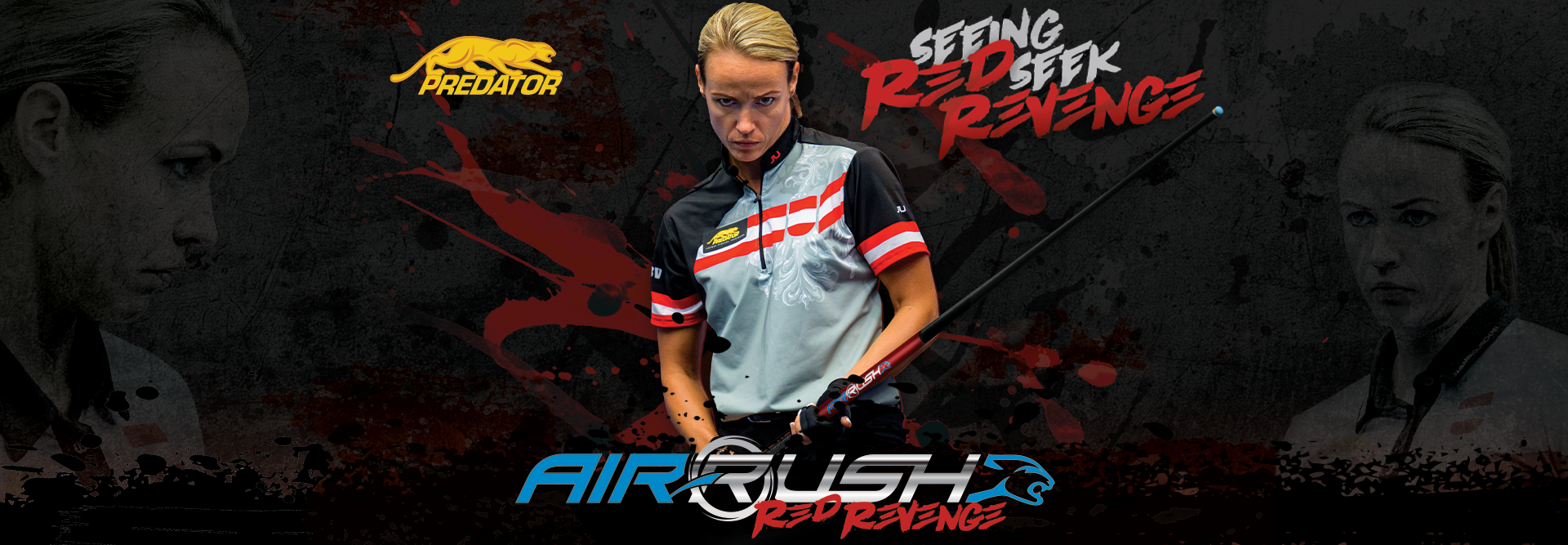 Predator Air Rush Red Jump Cue - Sport Wrap