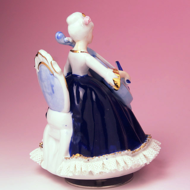 チェロの乙女 レース人形オルゴール 音楽雑貨・アクセサリー専門店