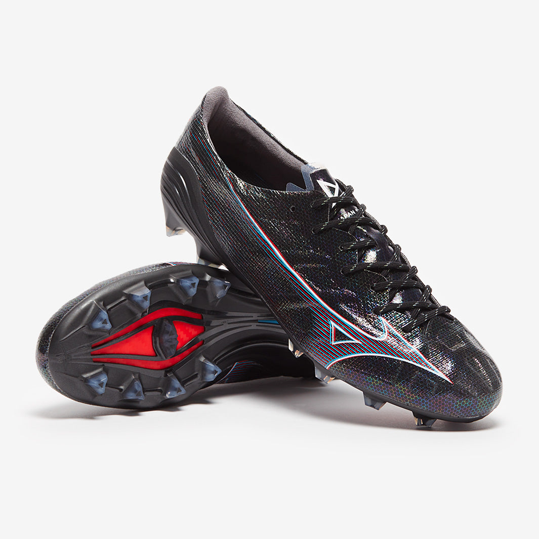 Mizuno Alpha Made In Japan FG - Black/Ignition Red - Mens Boots
