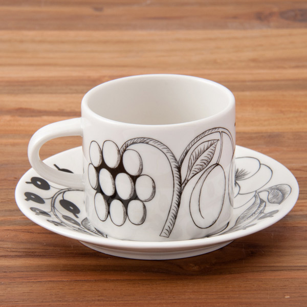 □アラビア ブラック パラティッシ コーヒーカップ＆ソーサー / ARABIA