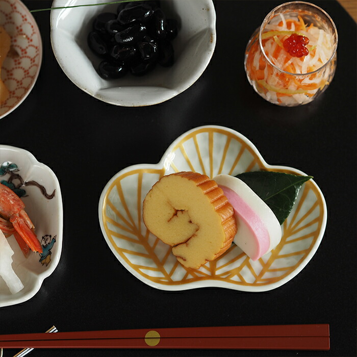 幸楽窯 錦 金 松葉形 銘々皿 | 食器と料理道具の専門店「プロキッチン」