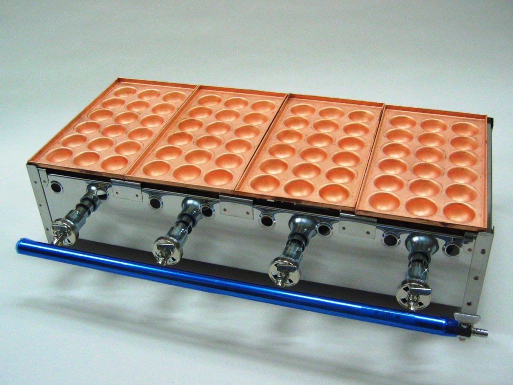 たこ焼き器18穴 銅板 1連：鉄板焼き器・たこ焼き器などを扱う厨房機器