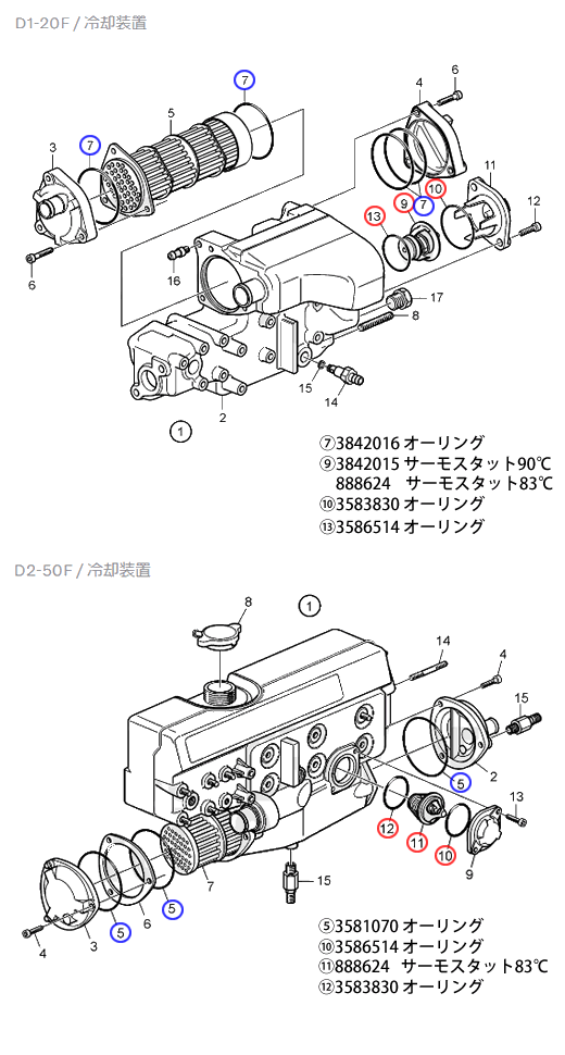 VOLVO PENTA/888624/サーモスタット/ディーゼル83度