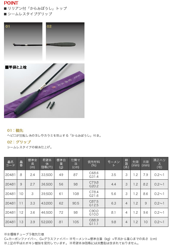 へら/へら釣り/へら竿/へら竿 紫峰天月(しほうてんげつ)