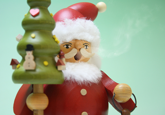 木のおもちゃ カルテット / 煙だし人形 サンタとツリー(中) お香立て