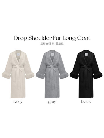 クン ドロップショルダーファーロングコート カラー: