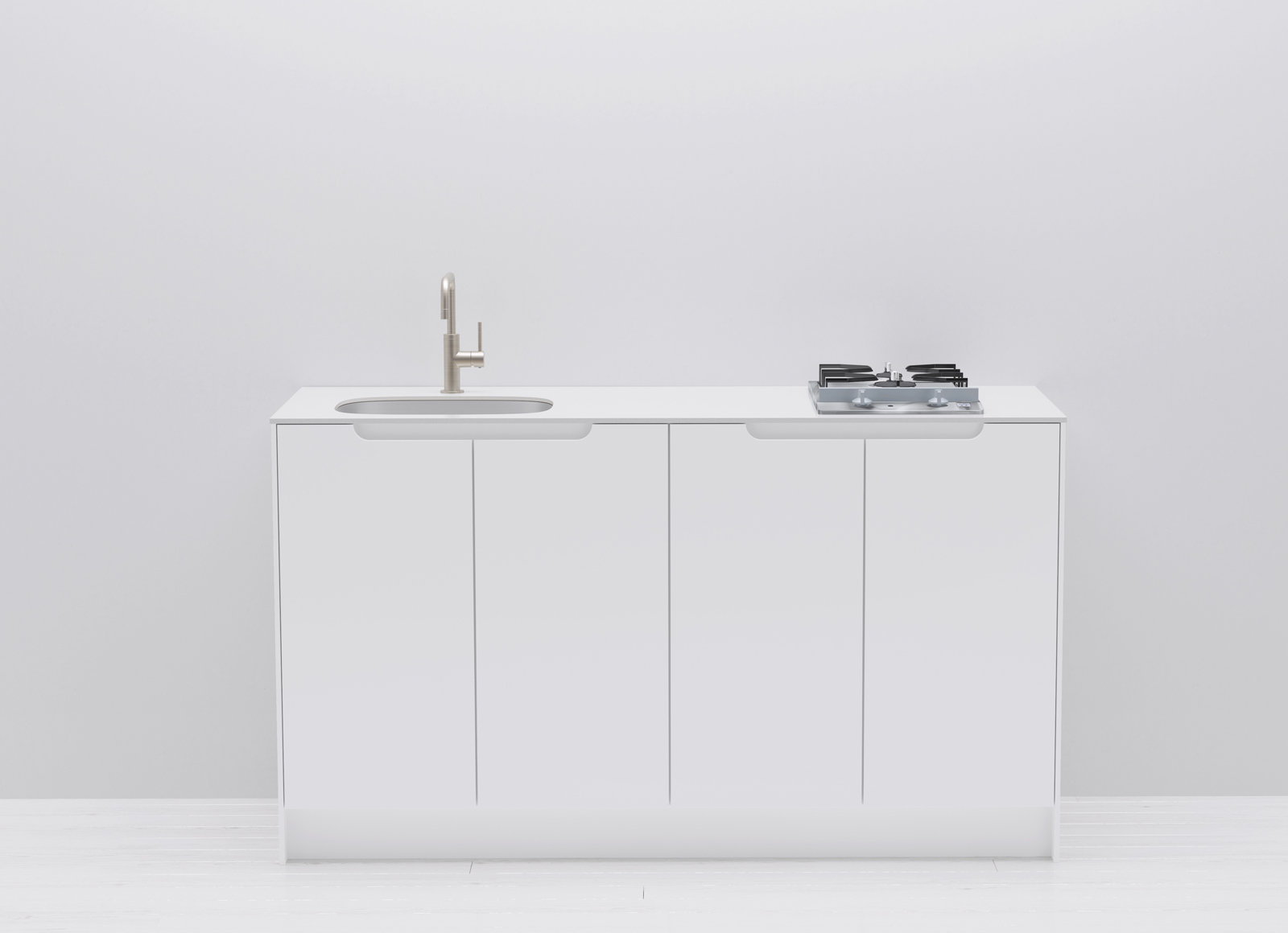 キャビネットキッチン ホワイト W1500 | KB-KC020-01-G183 | キッチン