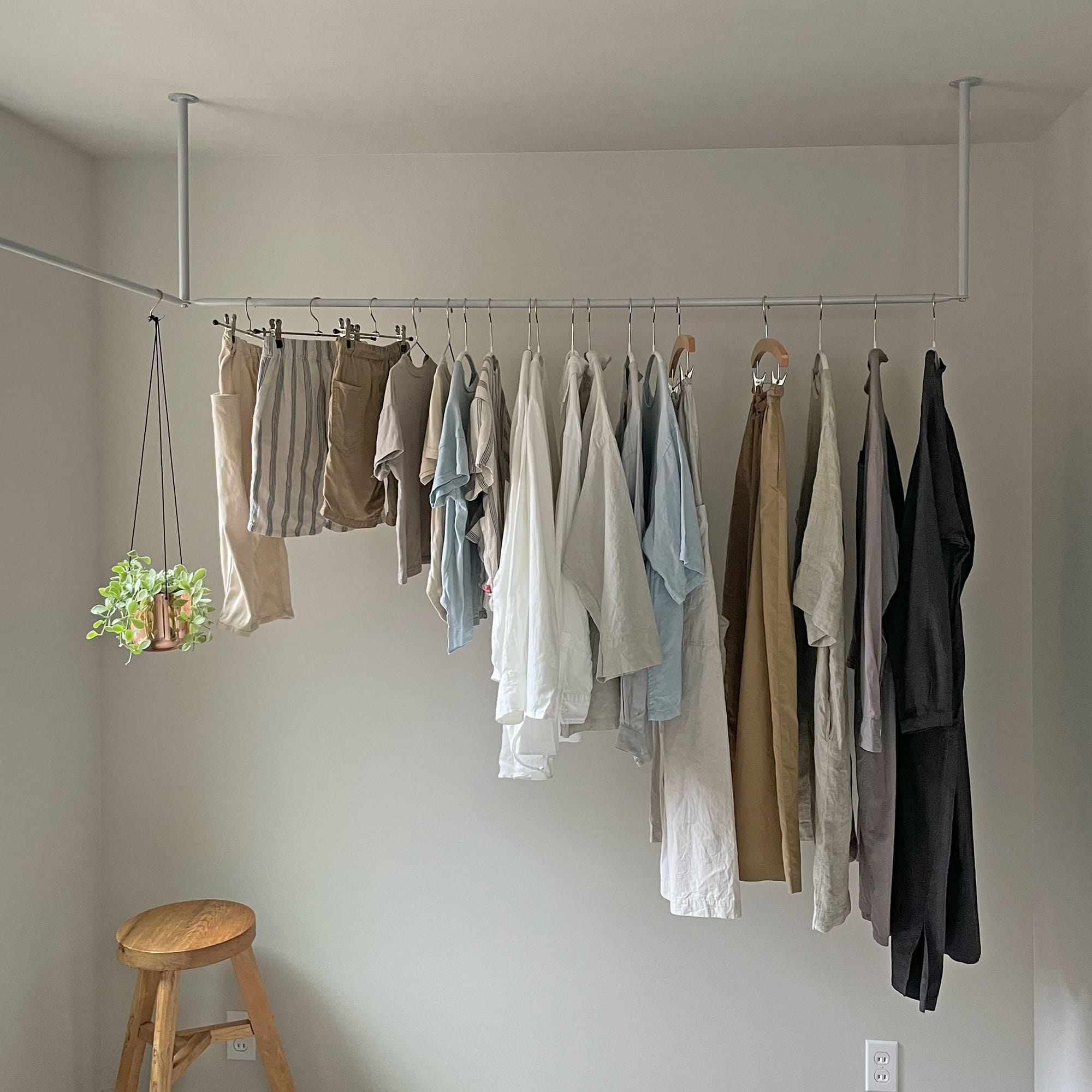 ランドリーハンガーパイプ 吊りパイプ H500 ライトグレー | PS-HB012
