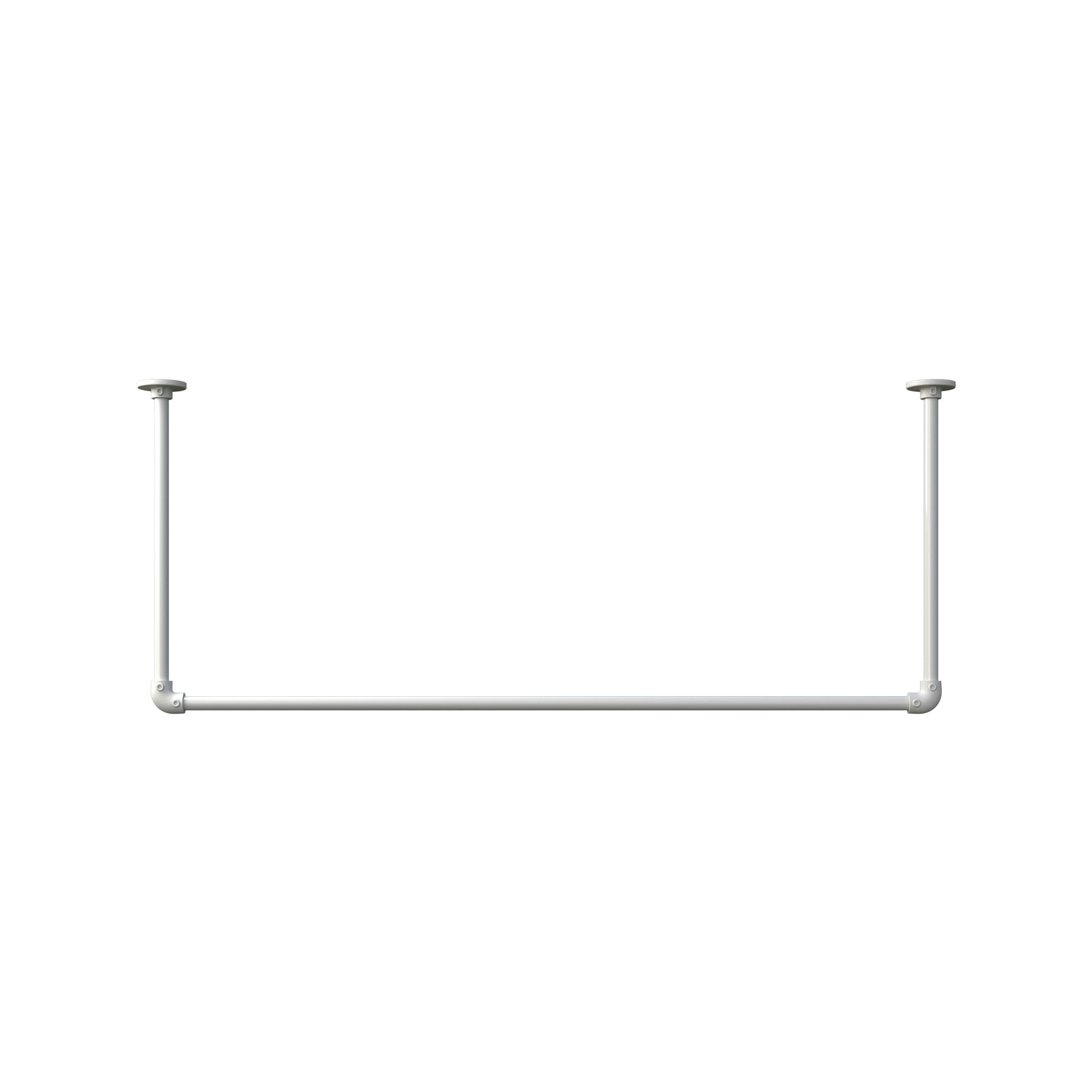 アイアンハンガーパイプ コの字型-天井吊セット H500 ホワイト | PS