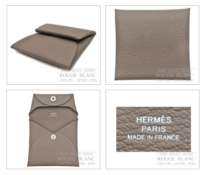 エルメス バスティア コインケース エトゥープ シェーヴル 【新品