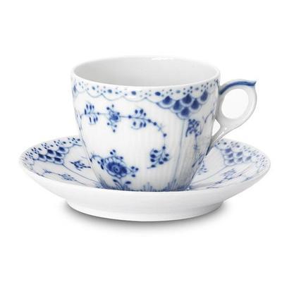 ブルーフルーテッド ハーフレース コーヒーカップ&ソーサー 180ml