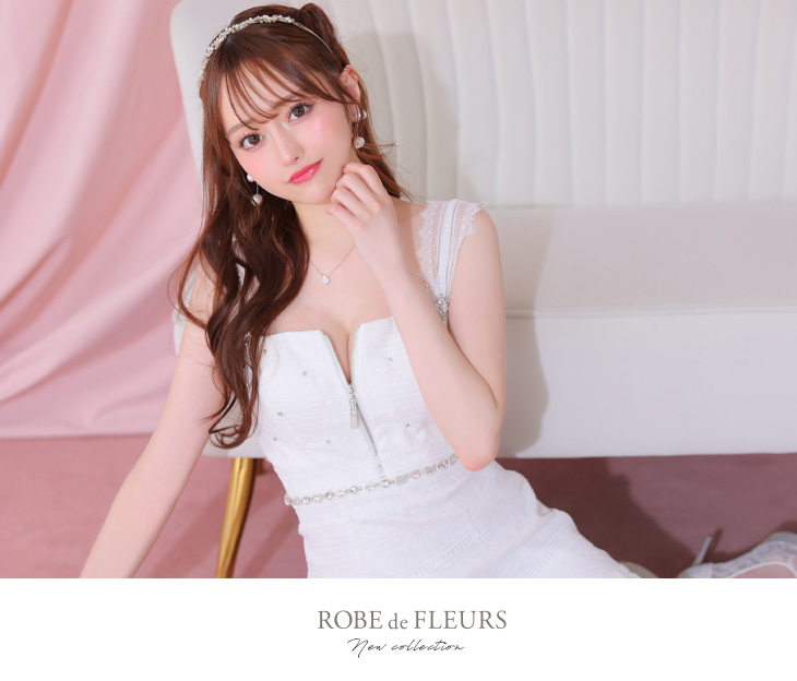 XSサイズあり】肩レース×ウエストビジューフレアミニキャバドレス(fm3425)