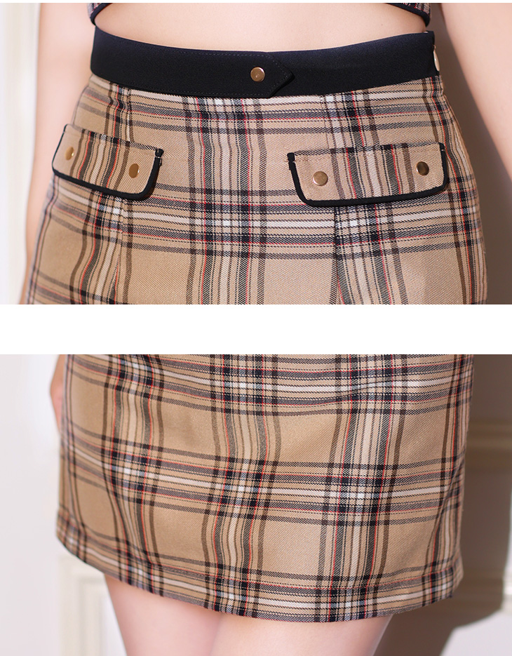 XSサイズあり】チェック×レザーパイピングセットアップキャバドレス