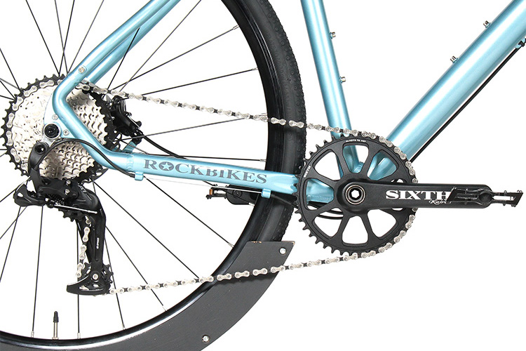青 ロードバイクフレーム ROADACE クランクセット付き 青 ロードバイク