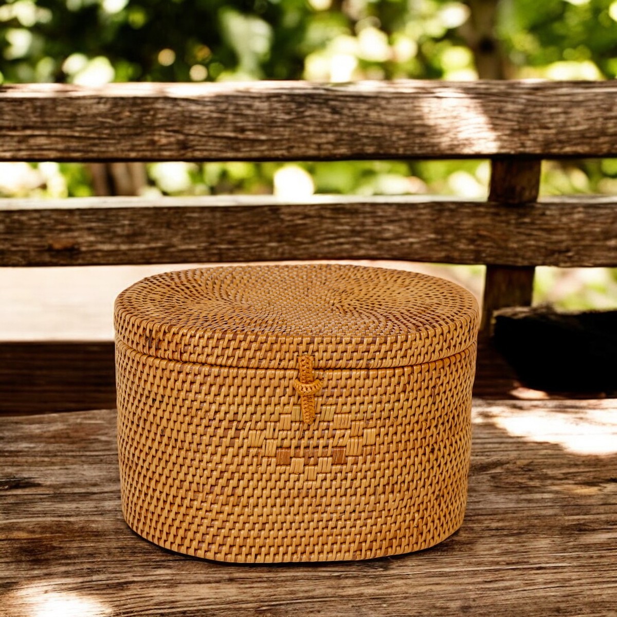 楕円蓋付き小物入 (BOX470) Rosily(ロージリー) バリ島 アタかご雑貨