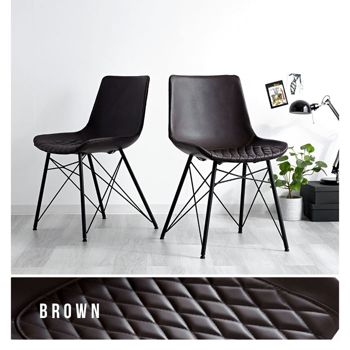 レトロモダン 合皮 ダイニングチェア 2脚セット ヴィヴィ｜ユニット