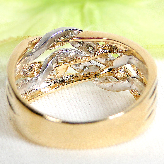 楽天市場】Pt900/K18YG【0.18ct】ダイヤモンド コンビ リング【送料