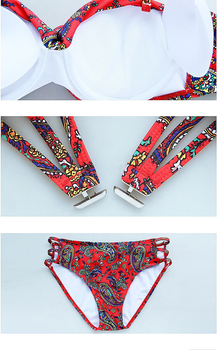 楽天市場】レディース水着 ビキニ ワンピースセット ペイズリー柄